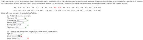 Solved A Find The 5 Number Summary Minimum First Quart