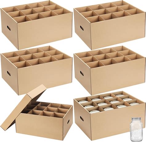 6 Pieces Storage Box for 32 oz Cardboard Canning Jar Storage Boxes with ...