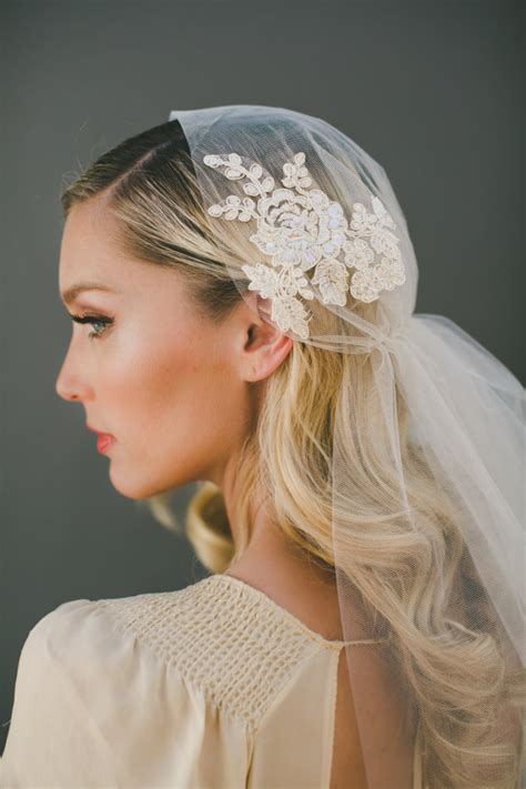 Lace Juliet Cap Veil Bridal Veil Wedding Veil Alencon Lace Veil