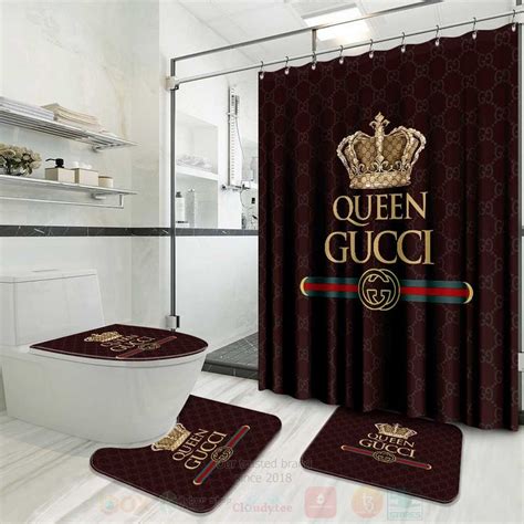 Hot Queen Gucci Brown Shower Curtain Bedroom Set Express Your Unique