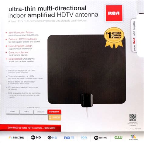 Rca Amplified Indoor Flat Hdtv Antenna Multi Directional Off