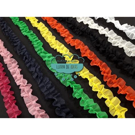 Cinta De Organza Fruncida 28 Mm Varios Colores