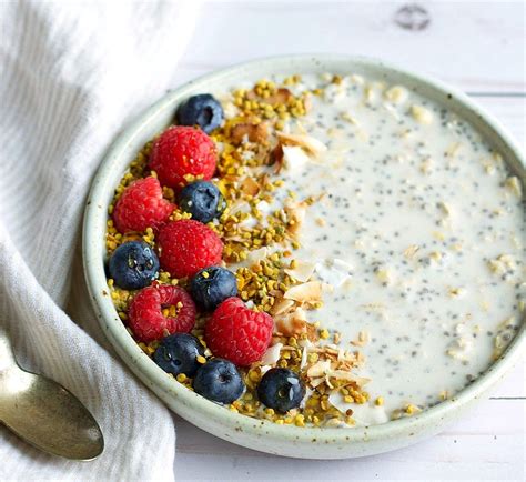 Overnight Oats And Chia Bowl With Collagen Peptides Garden In The Kitchen Chia Bowl