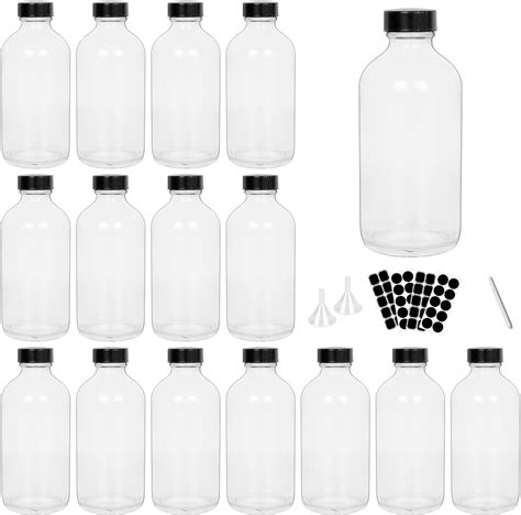 Amazon Keketin Oz Clear Glass Bottles With Airtight Black Poly