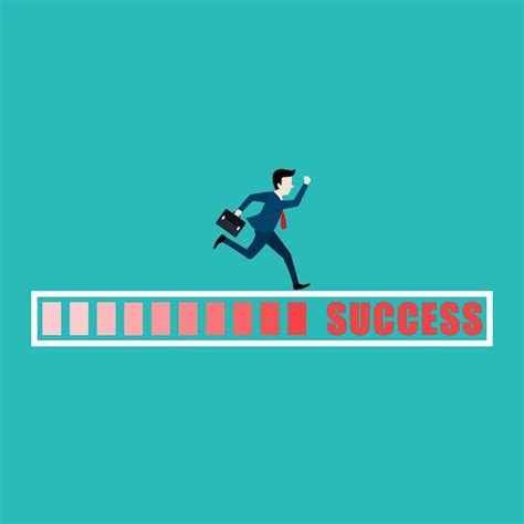 Premium Vector Businessman Run On The Progress Bar To Achieve Success