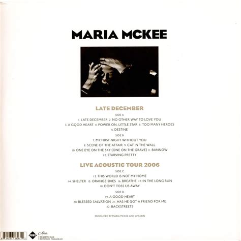 Maria Mckee Late Decemberlive Acoustic Record Store Day 2023 Edition