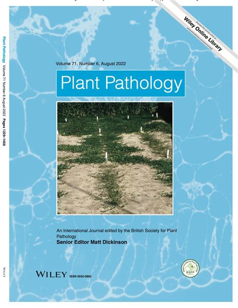 Plant Pathology On Twitter New August Issue Online Now Plant