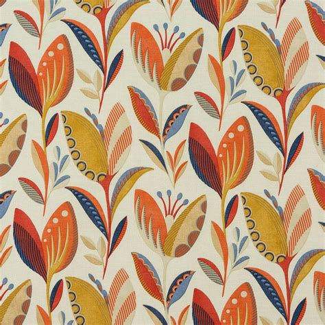 Leon Burnt Orange Fabric By Fryetts Britannia Rose