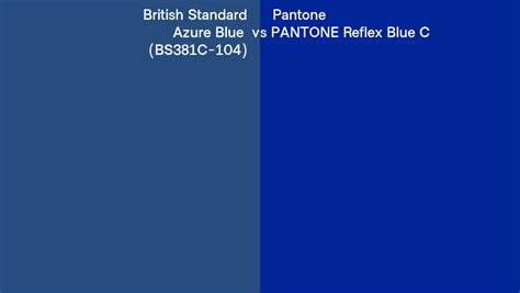 British Standard Azure Blue BS381C 104 Vs Pantone Reflex Blue C Side