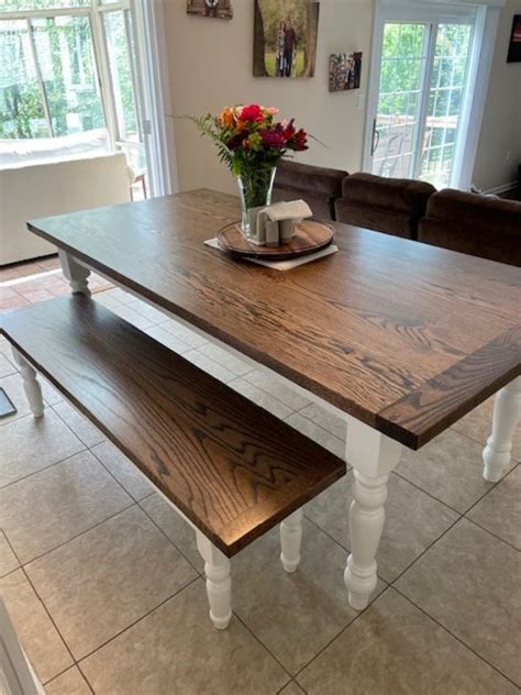 Amish Made Farmhouse Dining Kitchen Table Lancaster County Etsy