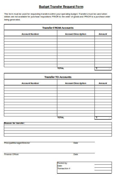 Free Transfer Request Forms In Pdf Ms Word Excel