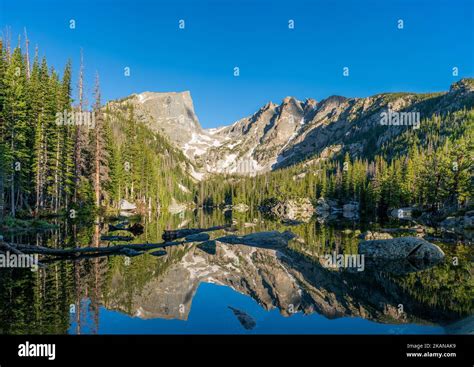 The Dream Lake Landscape Between Hallett Peak And Flattop Mountain