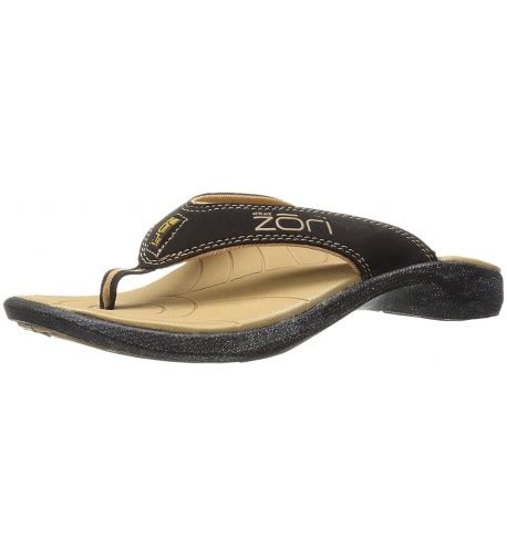 Men's Zori Sport Orthotic Slip-On Sandals Flip Flop - Black/Tan ...