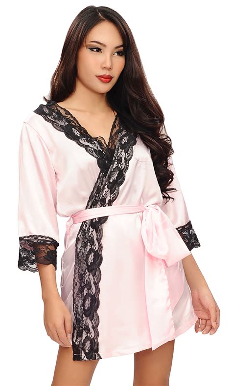 Fabien Satin And Lace Robe [sat051] £28 20 The Fantasy Store Sexy Fantasywear