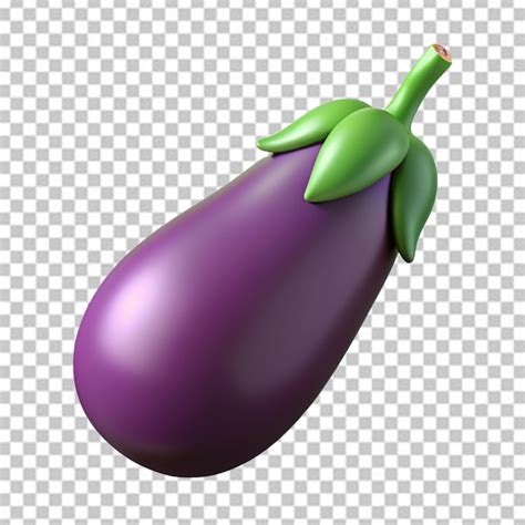 A Purple Eggplant With A Green Stem Premium AI Generated PSD