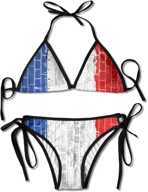 Amazon Leisue Netherlands Flag Brick Wall Womens Sexy Bikini Set