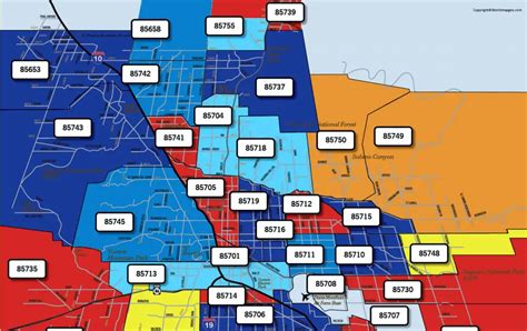 Tucson Zip Code Map Az Tucson Map By Zip Codes Printable