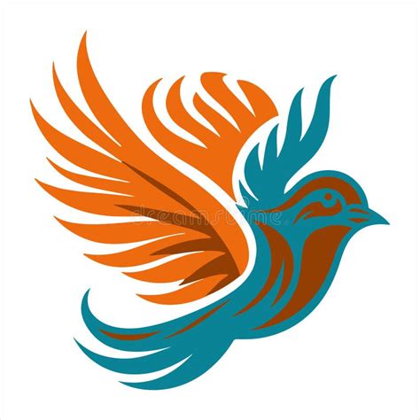 Flying Bird Logo Vector Art Illustration Stock Vector - Illustration of ...