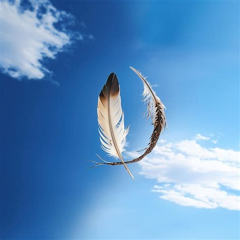 Premium AI Image | two falling feathers