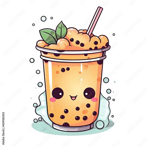 Kawaii Boba Tea ClipArt With transparent background Stock Illustration | Adobe Stock