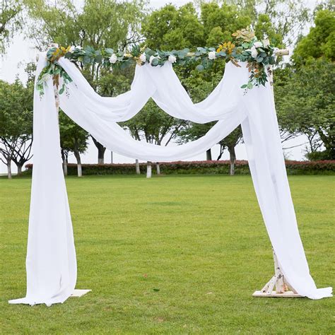 THATSRAD Querbehang Freihanddeko Chiffon Vorhang Hochzeit 70x550 Cm