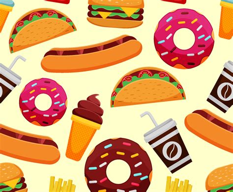 Junk Food Seamless Background