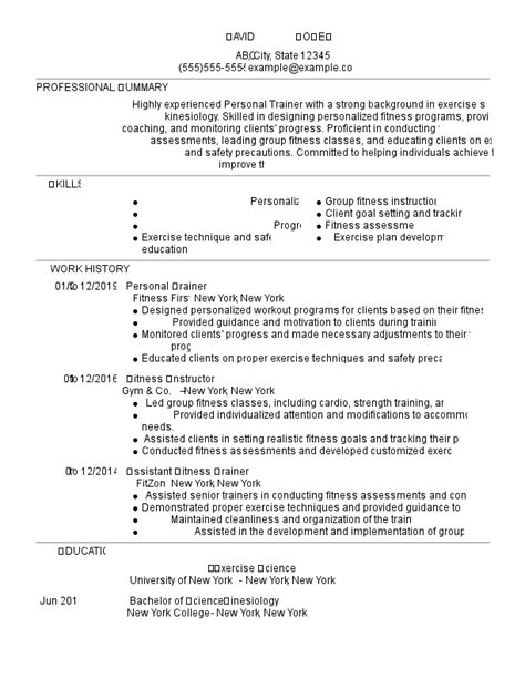 Best Personal Trainer Resume Examples For