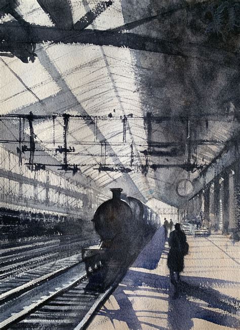 Train Station Watercolour Paintings John Haywood Watercolours In