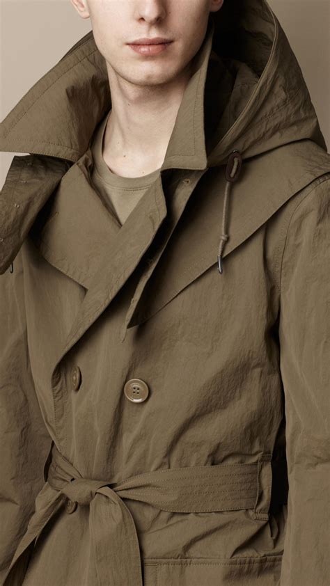 Lyst Burberry Brit Long Hooded Trench Coat In Natural For Men