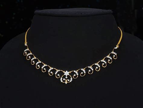 Simple and Stylish Diamond Necklace - Jewellery Designs