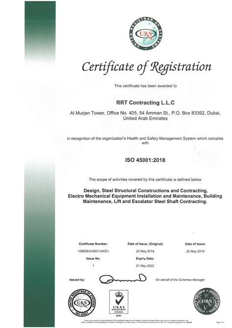 Iso Certificate Rrt Contracting Llc