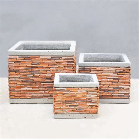 Stone Cement Pot SCP006 Vietnam Concrete Planter Manufacturer