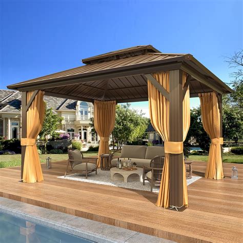 Outsunny X M Hardtop Gazebo Canopy With Polycarbonate Roof And