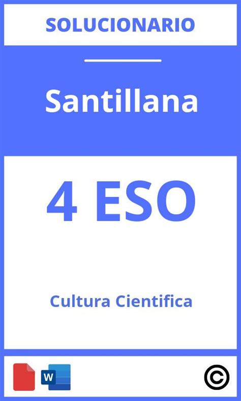 Solucionario Cultura Cientifica 4 Eso Santillana Pdf