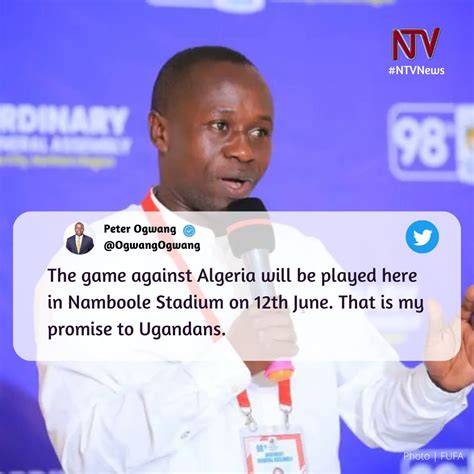 NTV UGANDA On Twitter State Minister For Sports Peter Ogwang Vows