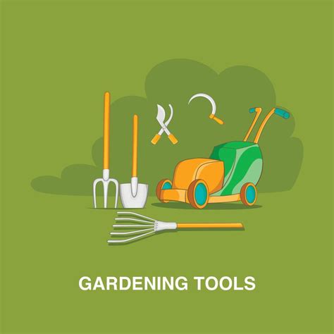 Gardening tools concept, cartoon style 8904652 Vector Art at Vecteezy