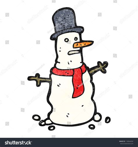 Cartoon Melting Snowman Stock Vector Royalty Free 118064434