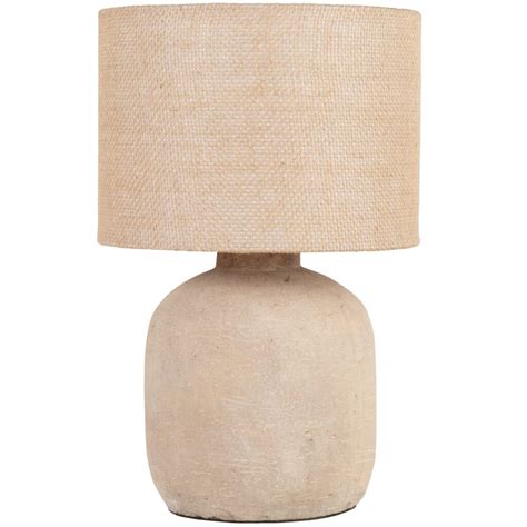 Lampe En C Ramique Beige Et Abat Jour En Jute Pour La Maison