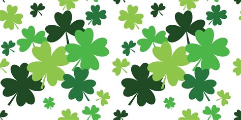 Light Green And Dark Green Shamrocks Seamless Pattern For St Patricks