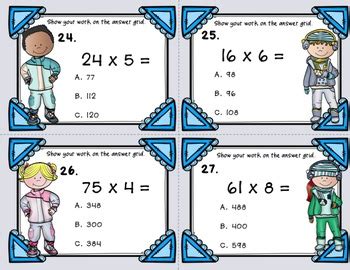 Winter Multiplication Task Cards By The Third Grade Dimension Tpt