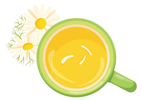 Premium Vector Chamomile Tea Icon Hot Herbal Drink Top View