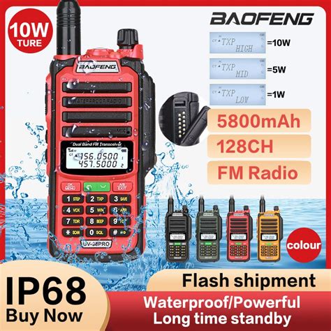 Baofeng Uv Pro Ip Waterproof W Mah Powerful Marine Two Way