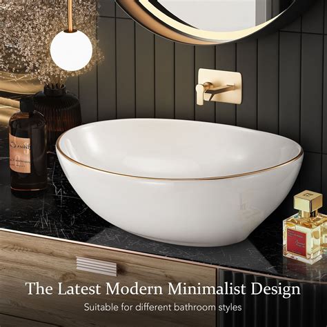 White Bathroom Sink Vessel Wash Basin Washing Vanity Bowl Above Counter