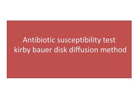 Pdf Antibiotic Susceptibility Test Kirby Bauer Disk Diffusion