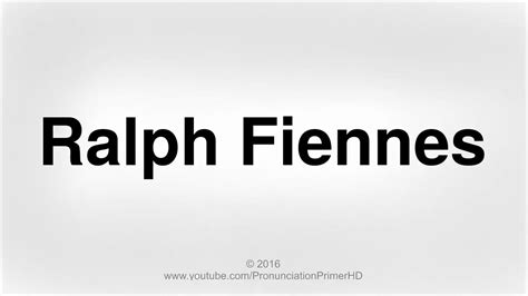 How To Pronounce Ralph Fiennes Pronunciation Primer Hd Youtube