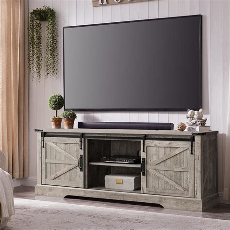 Okd Farmhouse Tv Stand For 75 Inch Tv Rustic Entertainment Center Wsliding Barn