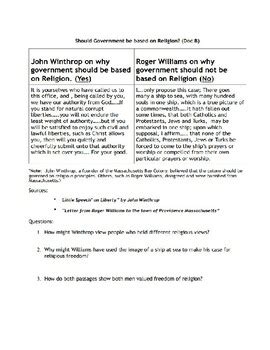 American Colonies Dbq Differences Between Colonial Regions Activity