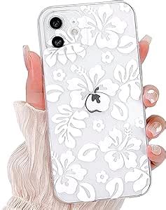 Lovmooful Compatible For Iphone Case Cute Clear Hibiscus Flower