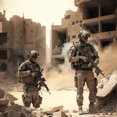 Premium Photo | Army special forces soldiers in action during a ...