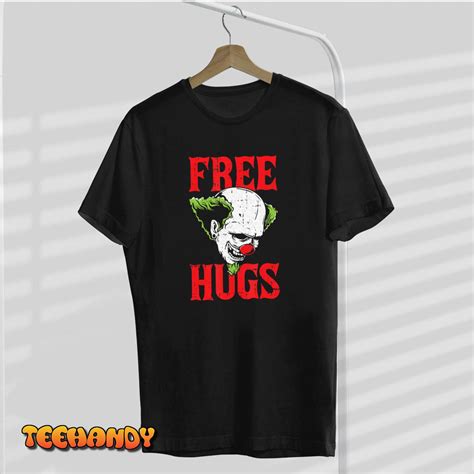 Free Hugs Clown Lazy Halloween Costume Scary Creepy Horror T Shirt